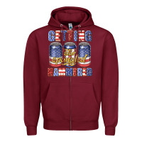 Burgundy getting star spangled hammared Zipper Hoodie - texasbilliewilder