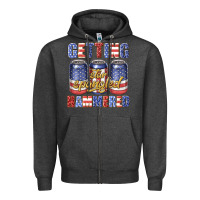 Charcoal Heather getting star spangled hammared Zipper Hoodie - texasbilliewilder