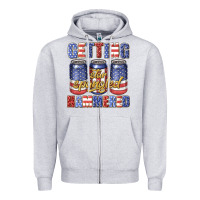 Heather Grey getting star spangled hammared Zipper Hoodie - texasbilliewilder
