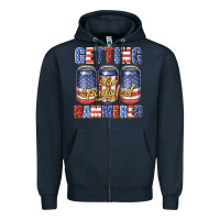 Navy getting star spangled hammared Zipper Hoodie - texasbilliewilder
