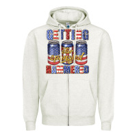 Oatmeal Heather getting star spangled hammared Zipper Hoodie - texasbilliewilder
