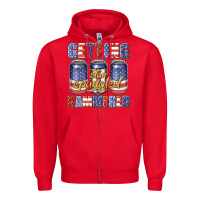 Red getting star spangled hammared Zipper Hoodie - texasbilliewilder