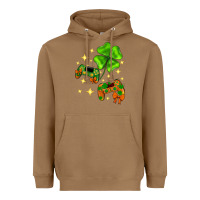 Toasted Coconut St. Patrick's Day with game control and clover Heavyweight Hoodie - Neo Western