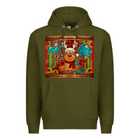 Army Green western christmas reindeer Premium Hoodie - Jasminsmagicworld