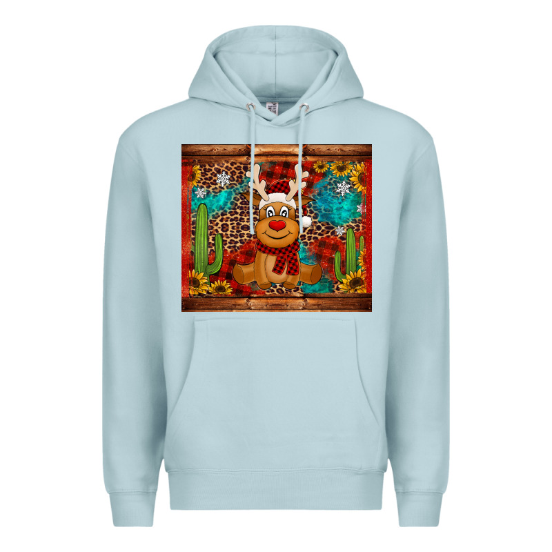 Western Christmas Reindeer Premium Hoodie by Jasminsmagicworld | Teevron
