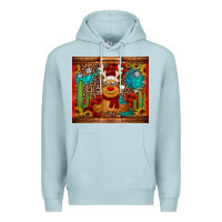 Blue Mist western christmas reindeer Premium Hoodie - Jasminsmagicworld
