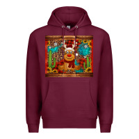 Burgundy western christmas reindeer Premium Hoodie - Jasminsmagicworld