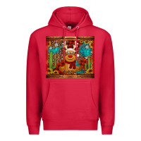 Cardinal western christmas reindeer Premium Hoodie - Jasminsmagicworld
