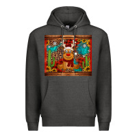 Charcoal Heather western christmas reindeer Premium Hoodie - Jasminsmagicworld