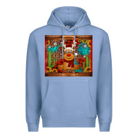 Colony Blue western christmas reindeer Premium Hoodie - Jasminsmagicworld
