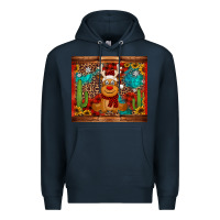Navy western christmas reindeer Premium Hoodie - Jasminsmagicworld