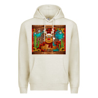 Oatmeal Heather western christmas reindeer Premium Hoodie - Jasminsmagicworld