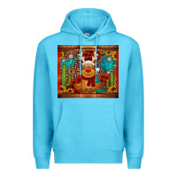 Ocean Blue western christmas reindeer Premium Hoodie - Jasminsmagicworld