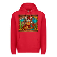 Red western christmas reindeer Premium Hoodie - Jasminsmagicworld