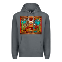 Rock western christmas reindeer Premium Hoodie - Jasminsmagicworld