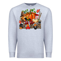 Heather Grey fall and  hockey  tis the season Premium Sweatshirt - AdoDesignShop