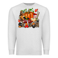 Oatmeal Heather fall and  hockey  tis the season Premium Sweatshirt - AdoDesignShop