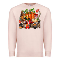 Pale Pink fall and  hockey  tis the season Premium Sweatshirt - AdoDesignShop