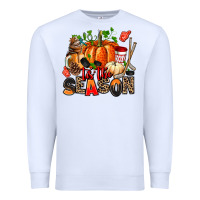 White fall and  hockey  tis the season Premium Sweatshirt - AdoDesignShop