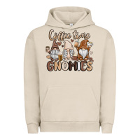 Pigment French Oak coffee time gnomies Urban Hoodie - MaliasSmallBusiness