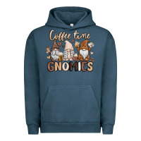 Pigment Midnight Navy coffee time gnomies Urban Hoodie - MaliasSmallBusiness
