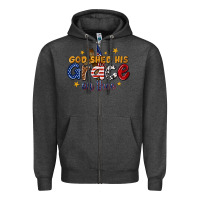 Charcoal Heather god shed his grace on thee Zipper Hoodie - texasbilliewilder