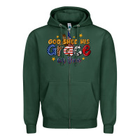 Sports Green god shed his grace on thee Zipper Hoodie - texasbilliewilder