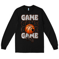 Black game day basketball bal Long Sleeve Tee - MaliasSmallBusiness
