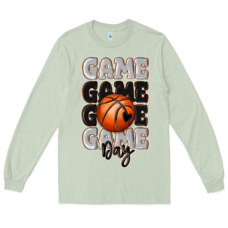 Game Day Basketball Bal Long Sleeve Tee by MaliasSmallBusiness | Teevron