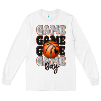 White game day basketball bal Long Sleeve Tee - MaliasSmallBusiness