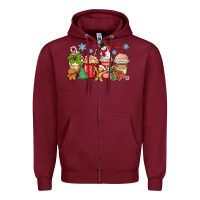 Burgundy christmas coffee cups Zipper Hoodie - Zillion Design Studio