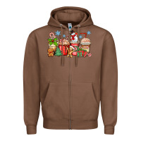 Chestnut christmas coffee cups Zipper Hoodie - Zillion Design Studio