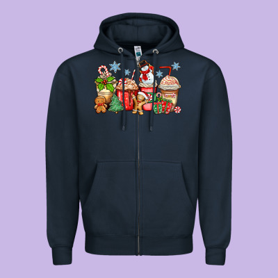 Zipper Hoodie christmas coffee cups