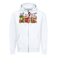 White christmas coffee cups Zipper Hoodie - Zillion Design Studio