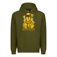 Army Green they never fight alone yellow ribbon with boxing g Premium Hoodie - NancyCooperArtShop