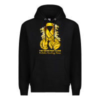 Black they never fight alone yellow ribbon with boxing g Premium Hoodie - NancyCooperArtShop