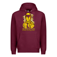 Burgundy they never fight alone yellow ribbon with boxing g Premium Hoodie - NancyCooperArtShop