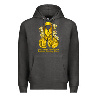Charcoal Heather they never fight alone yellow ribbon with boxing g Premium Hoodie - NancyCooperArtShop
