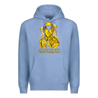 Colony Blue they never fight alone yellow ribbon with boxing g Premium Hoodie - NancyCooperArtShop