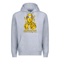 Heather Grey they never fight alone yellow ribbon with boxing g Premium Hoodie - NancyCooperArtShop