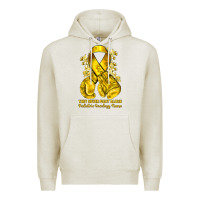 Oatmeal Heather they never fight alone yellow ribbon with boxing g Premium Hoodie - NancyCooperArtShop