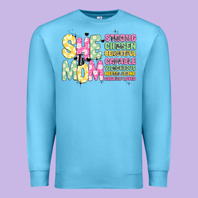 She Is Mom Premium Sweatshirt Designed By Jahusdesignshop