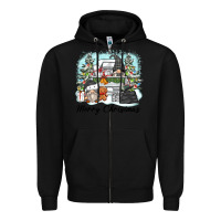 Black merry christmas gnomes Zipper Hoodie - Zillion Design Studio