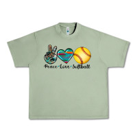 Oil Green peace love softball Urban Heavy Tee - Artiststas