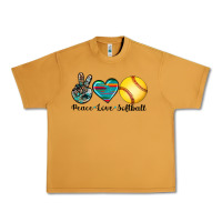 Peanut Butter peace love softball Urban Heavy Tee - Artiststas