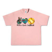 Salmon peace love softball Urban Heavy Tee - Artiststas