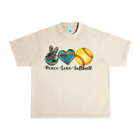 Sandshell peace love softball Urban Heavy Tee - Artiststas