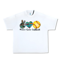 White peace love softball Urban Heavy Tee - Artiststas