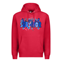 Cardinal I am a survivor Colon Cancer blue ribbon Premium Hoodie - NancyCooperArtShop