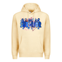 Pina Colada I am a survivor Colon Cancer blue ribbon Premium Hoodie - NancyCooperArtShop